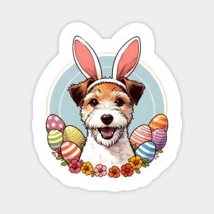 Parson Russell Terrier's Easter Celebration with Bunny Ears Magnet