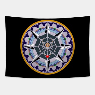 Hex sign spider Tapestry