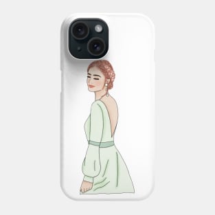 Green dress girl Phone Case