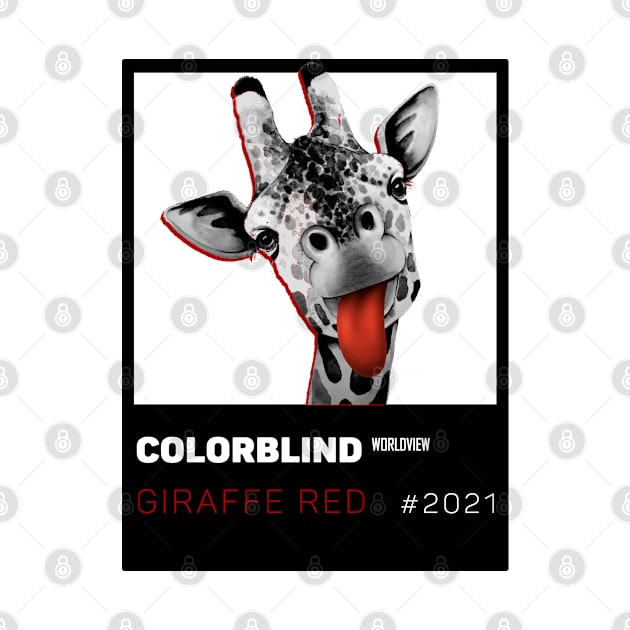 GIRAFFE RED - black card  by COLORBLIND WorldView by DREAM SIGNED Collection