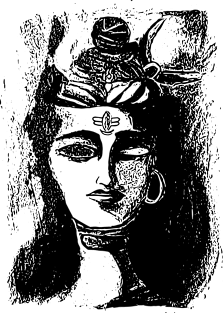 Shiva Potrait Charcoal Magnet