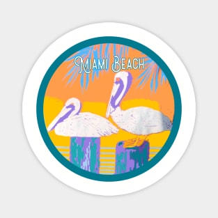 Miami Beach Vintage Decal Magnet