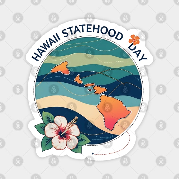 Celebrate Hawaii Statehood Day Magnet by stitchloom