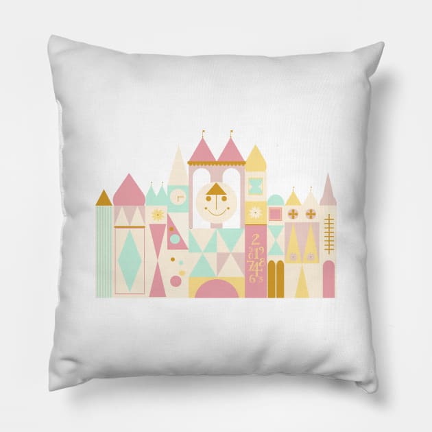 Happy Castle - Bold Pillow by littlemoondance