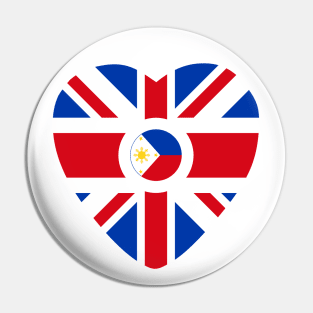 British Filipino Multinational Patriot Flag Series (Heart) Pin