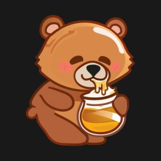 Cute Bear Eating Honey T-Shirt