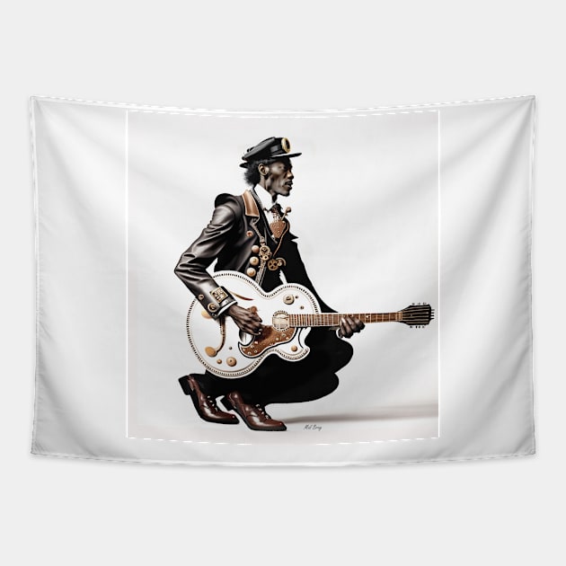 Chuck Berry Duckwalk Tapestry by IconsPopArt