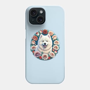 Samoyed Surrounded By Roses Phone Case