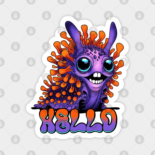 Happy Spanish Shawl Nudibranch Magnet by H. R. Sinclair