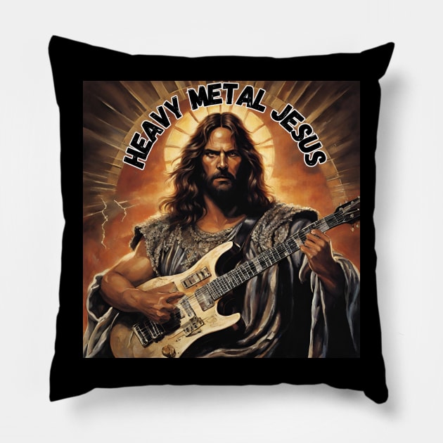 JESUS MEME - Heavy Metal Jesus Pillow by Klau