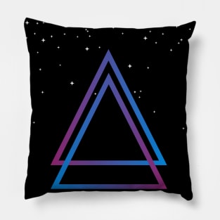 RETRO TRIANGLES WITH STARS IN THE UNIVERSE Pillow