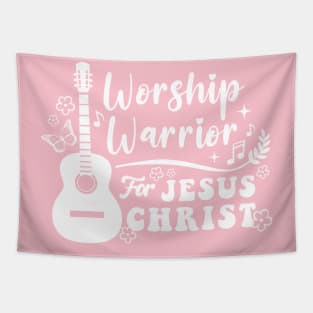 Worship Warrior For Jesus Christ - Christian Worship Design Tapestry