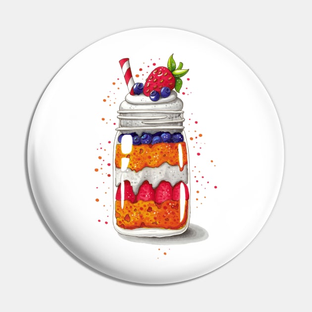 Strawberry and Blueberry shortcake in a jar Pin by BlueInkStudio