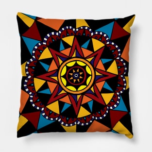 Geometric Compass Orange Palette Pillow