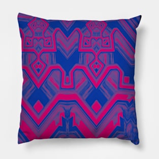 Bisexual Pride Abstract Geometric Mirrored Design Pillow