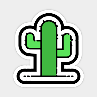 Cactus // Line Art Sticker Magnet