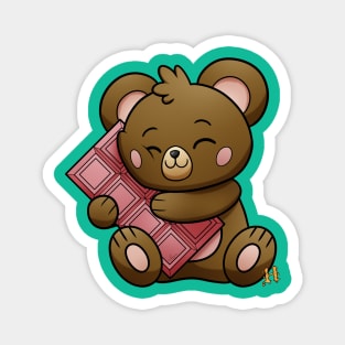 sweet strawberry chocolate teddy Magnet