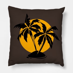 tropical Paradise Palm trees and sun Pillow