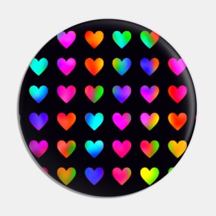 Rainbow of Little Hearts Pin