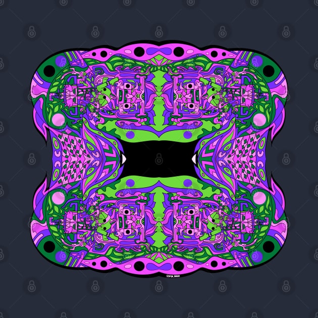 Alien madness in galaxy mayan ufo pattern ecopop by jorge_lebeau