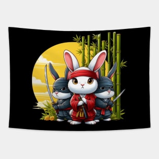 Bunny Ninja Samurai Tapestry