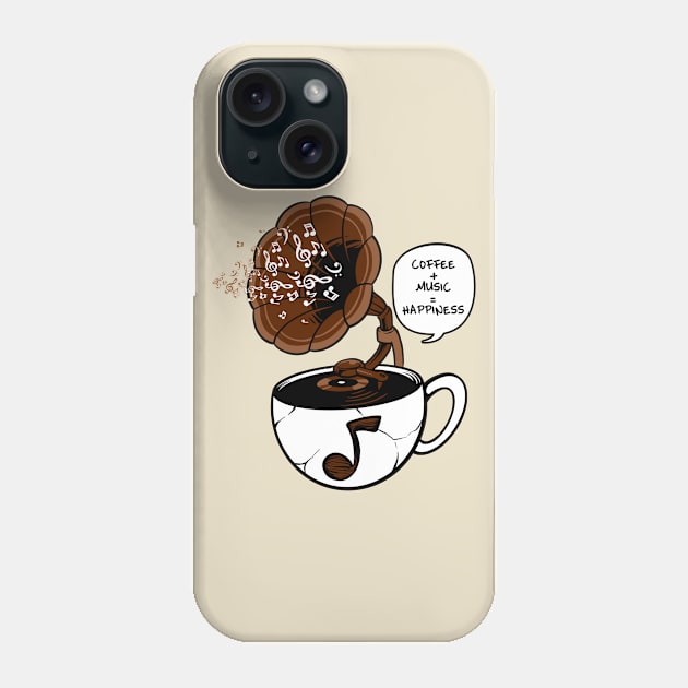 coffee and music Phone Case by spoilerinc