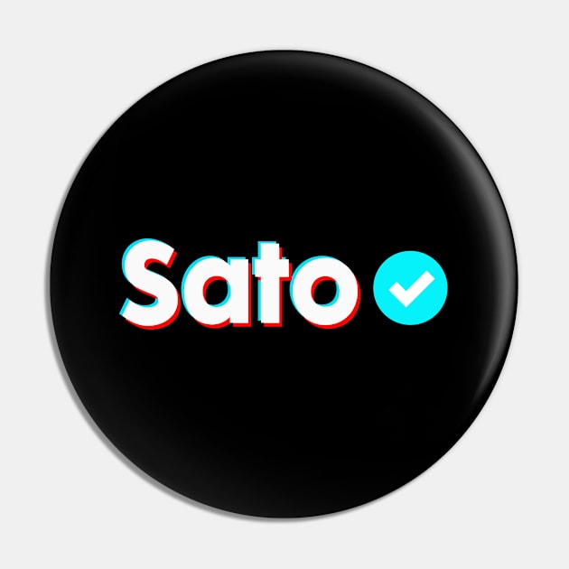 Sato Name Verify Blue Check Sato Name Gift Pin by Aprilgirls