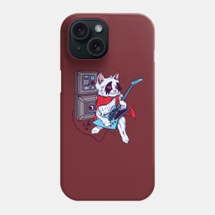 cat playing guitar illustration Phone Case