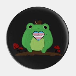 Pronoun Frog She Her Trans Pin