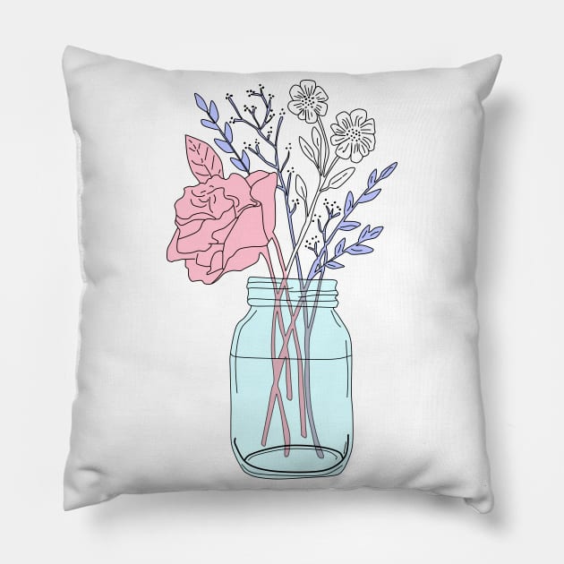 Transgender Pride Flower Bouquet Pillow by RyanDoodles