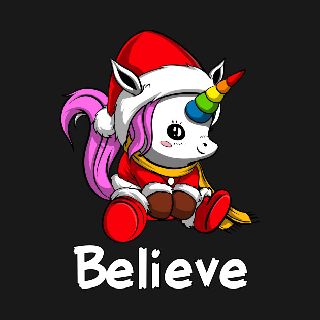 Download Believe Unicorn Christmas Party Funny Magical Kawaii ...