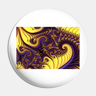 Yellow and Purple Spirals Pattern Pin