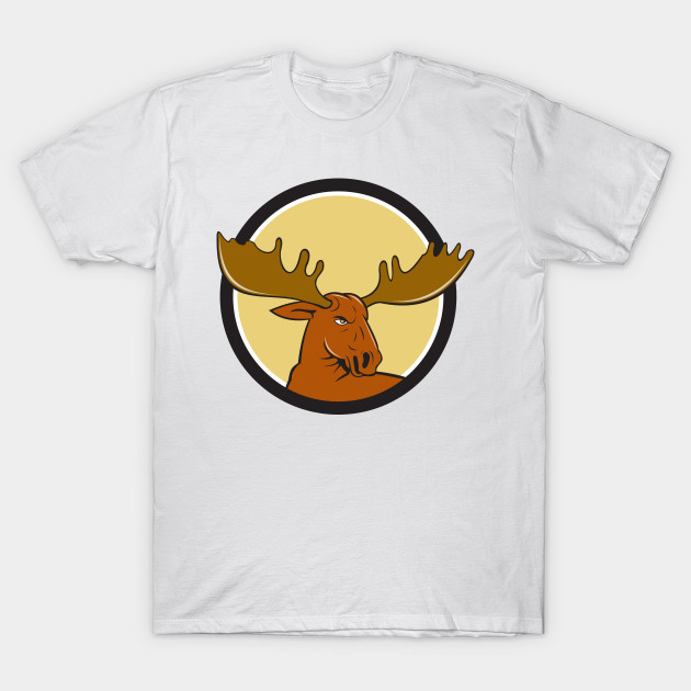 Moose Head Circle Cartoon