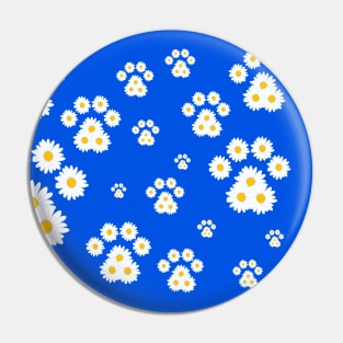 Flower Daisy Pawprint Pattern Pin