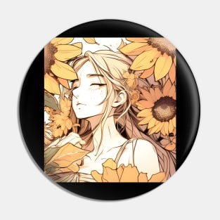 Just A Girl Who Love Sunflower - Sunflower Girl Pin