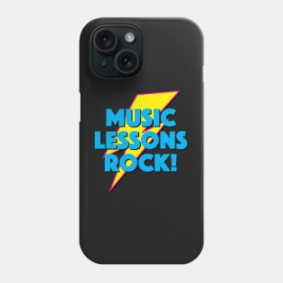 MUSIC LESSONS ROCK! LIGHTNING LOGO SLOGAN FOR TEACHERS, LECTURERS ETC. Phone Case