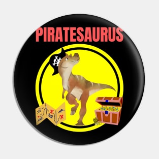 Piratesaurus Pirate Dinosaur Dino Nautical Treasure Chest Skull Gifts Pin