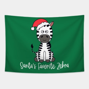 Santa's Favorite Zebra Wearing A Santa Hat Tapestry