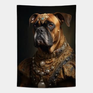 Regal Brindle Boxer - Medieval German Queen Tapestry