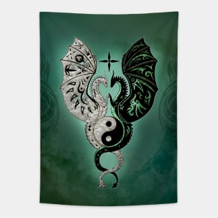 Dragons with the sing yin and yang Tapestry