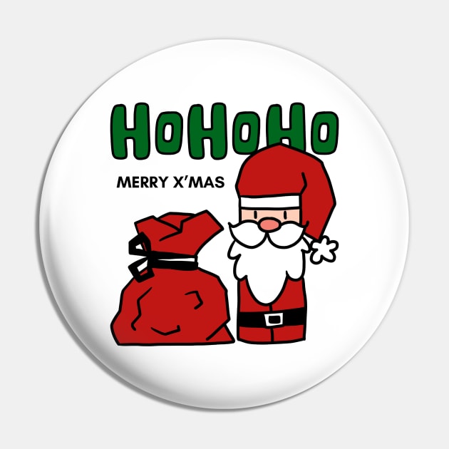 Cute HoHoHo Santa Claus Pin by White.t.tales