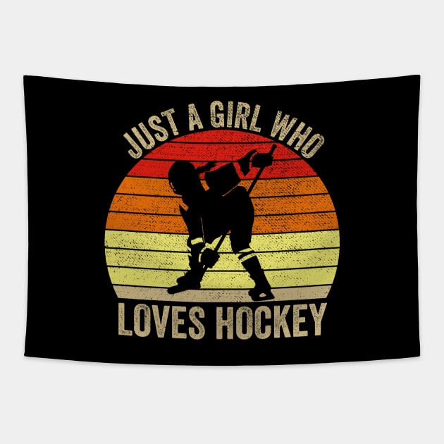 Just A Girl Who Loves Hockey Ice Hockey Girl Tapestry by DragonTees