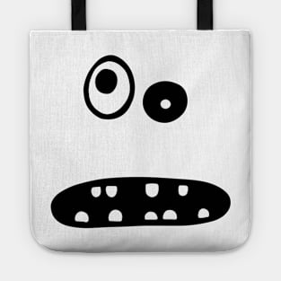 Crazy cute face illustration Tote