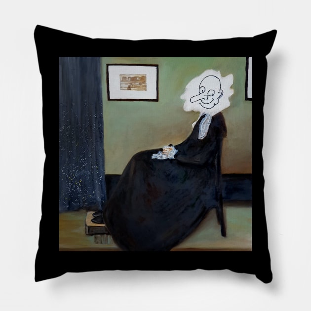 Whistler's Mother (Beaned) Pillow by LordNeckbeard