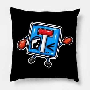 Driving Test Warning Traffic Road Sign Cartoon Character Pillow