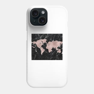 Wanderlust marble - rose gold and striking black Phone Case