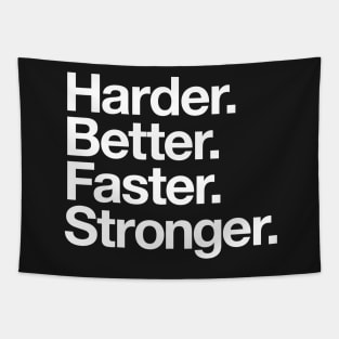 Harder. Better. Faster. Stronger. (white) Tapestry