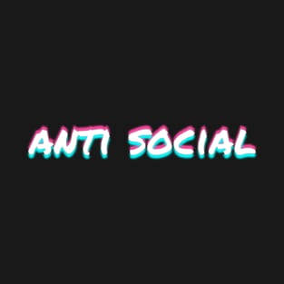 Anti Social Vaporwave Aesthetic Glitch Art Gift T-Shirt