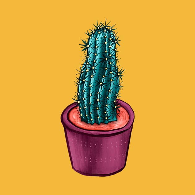 Funny Cactus In Pot Weird Trippy Psychedelic by Boriana Giormova
