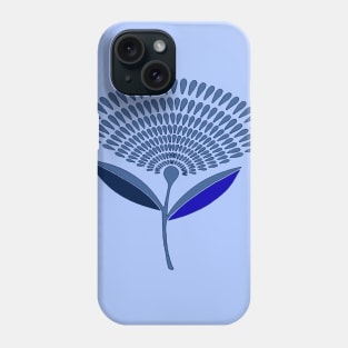 Mid Century Modern Dandelion Seed Head In Princess Blue Phone Case